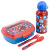 Marvel Spiderman 4 tlg Kinder Lunch Set Brotdose Alu-Trinkflasche Besteck