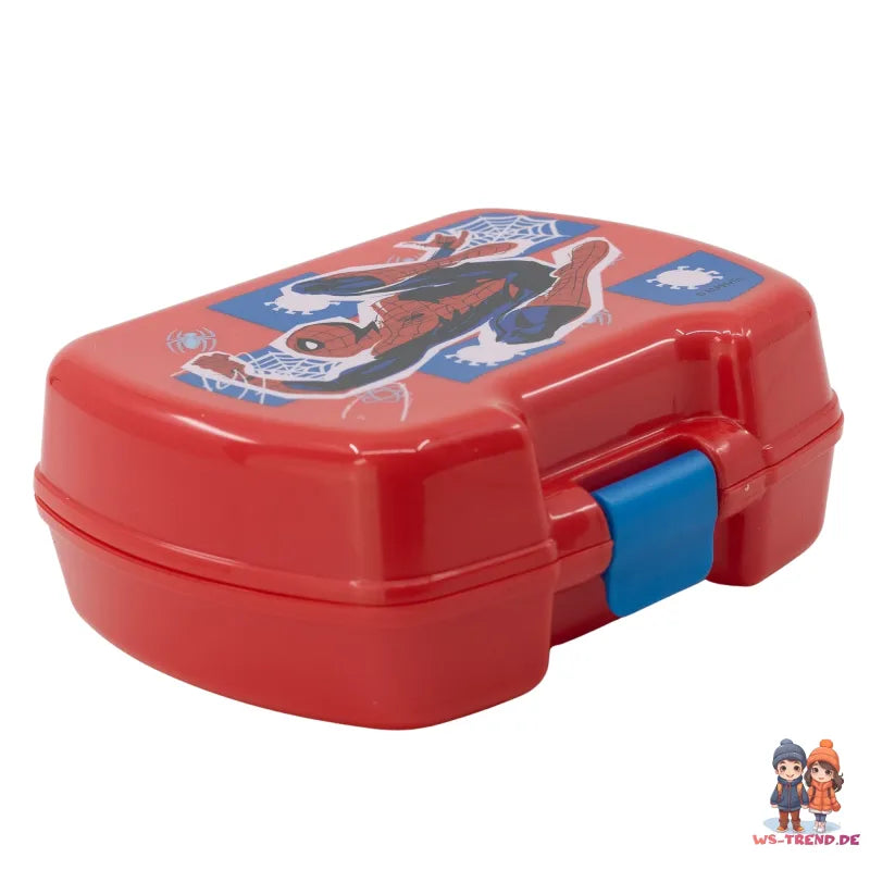 Marvel Spiderman 5 tlg Kinder Set 3 Kammern Brotdose Trinkflasche mini Dose - WS-Trend.de