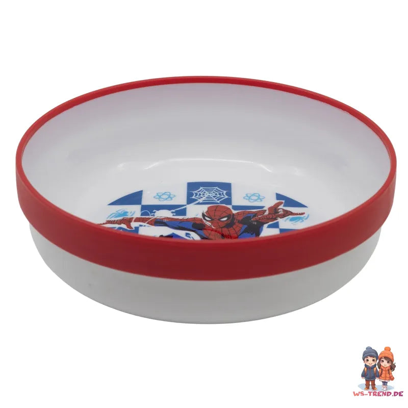 Marvel Spiderman Kinder Geschirr-Set 3 teilig Becher Teller Schüssel - WS-Trend.de