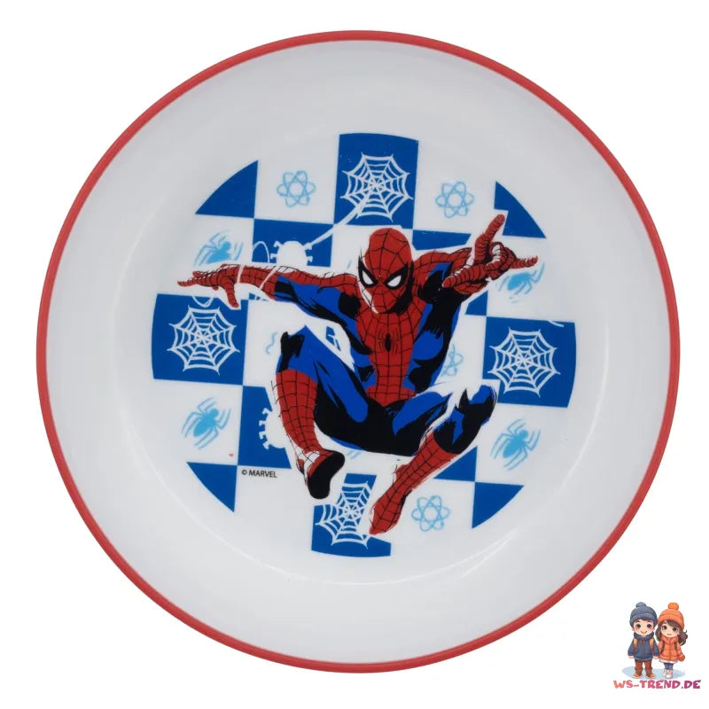 Marvel Spiderman Kinder Geschirr-Set 3 teilig Becher Teller Schüssel - WS-Trend.de