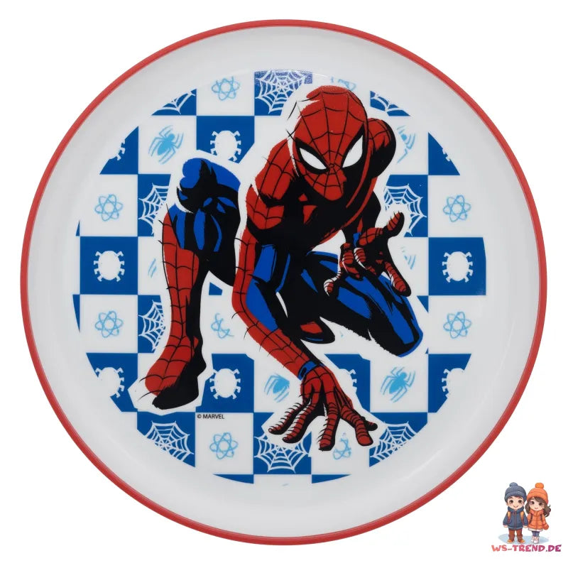 Marvel Spiderman Kinder Geschirr-Set 3 teilig Becher Teller Schüssel - WS-Trend.de