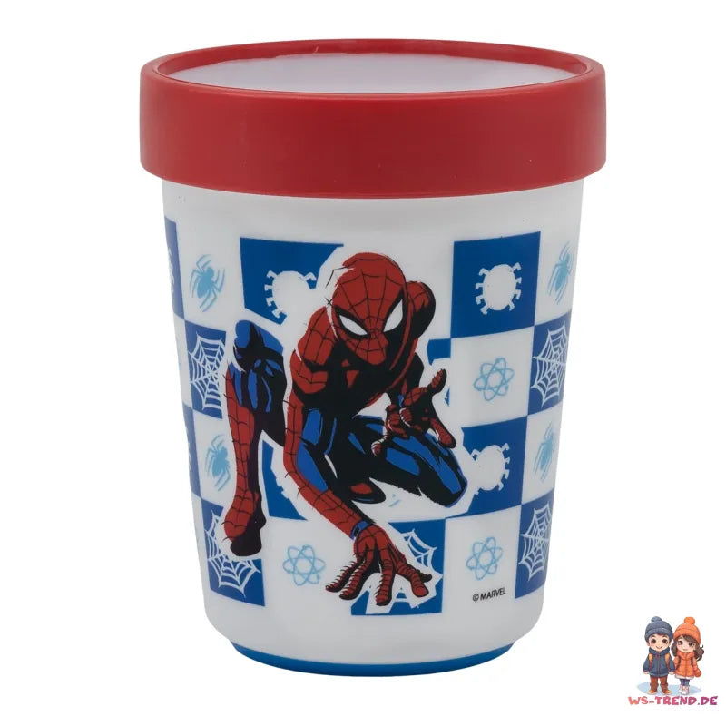 Marvel Spiderman Kinder Geschirr-Set 3 teilig Becher Teller Schüssel - WS-Trend.de