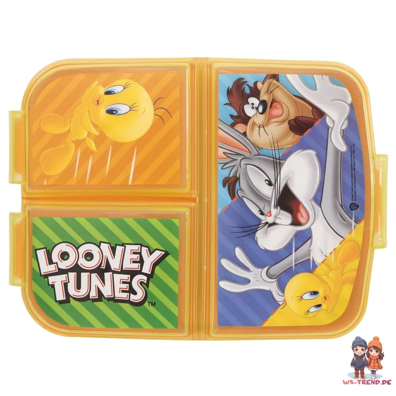 Looney Tunes 2 tlg. Lunch Set Brotdose mit 3 Kammern Trinkflasche 400 ml - WS-Trend.de