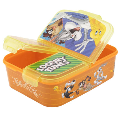 Looney Tunes 2 tlg. Lunch Set Brotdose mit 3 Kammern Trinkflasche 400 ml - WS-Trend.de