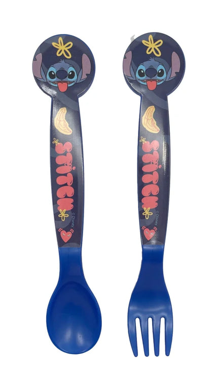 Disney Stitch 4 tlg. Lunch Set Brotdose mit 3 Kammern Alu-Trinkflasche Besteck - WS-Trend.de