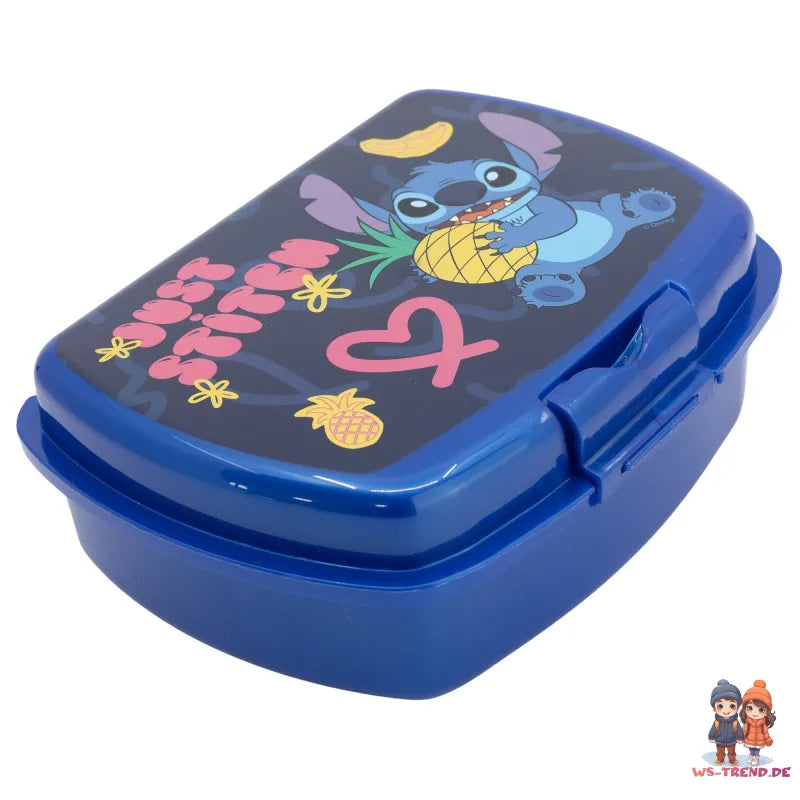 Disney Stitch 4 tlg. Lunch Set Brotdose Alu-Trinkflasche 400 ml Besteck - WS-Trend.de