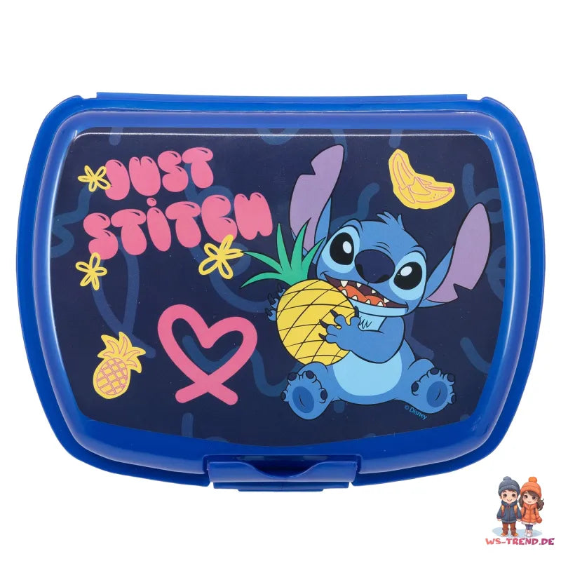 Disney Stitch 4 tlg. Lunch Set Brotdose Alu-Trinkflasche 400 ml Besteck - WS-Trend.de