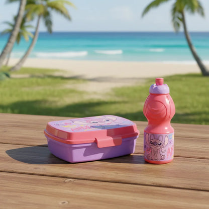 Disney Stitch Angel 2 tlg. Lunch Set Brotdose Trinkflasche 400 ml - WS-Trend.de
