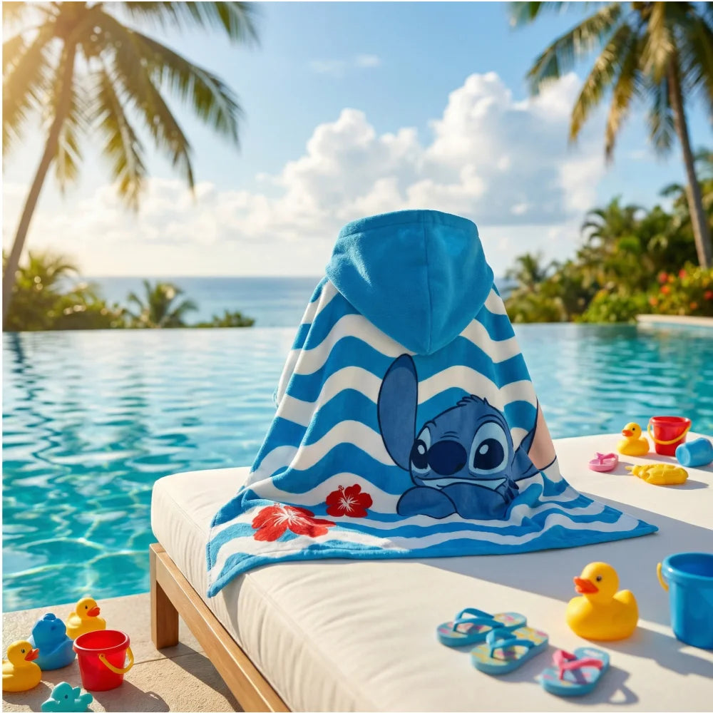 Disney Lilo Stitch Kinder Mädchen Mikrofaser Poncho Badetuch 55x110 cm - WS-Trend.de