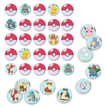 Pokemon Pikachu Geburtstag Deko Set 24tlg.Memory Spiel Buttons Banner - WS-Trend.de