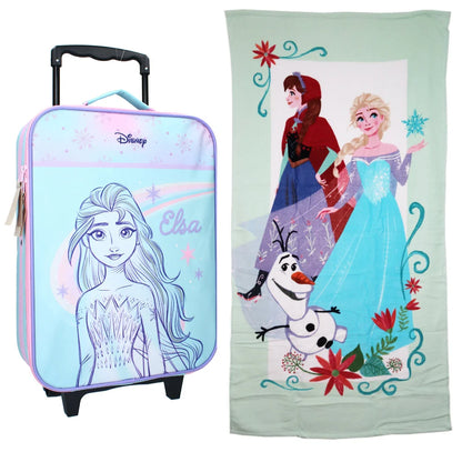 Disney Die Eiskönigin 2 tlg Set Mädchen Trolley Kinderkoffer Strandtuch 70x140 cm - WS-Trend.de