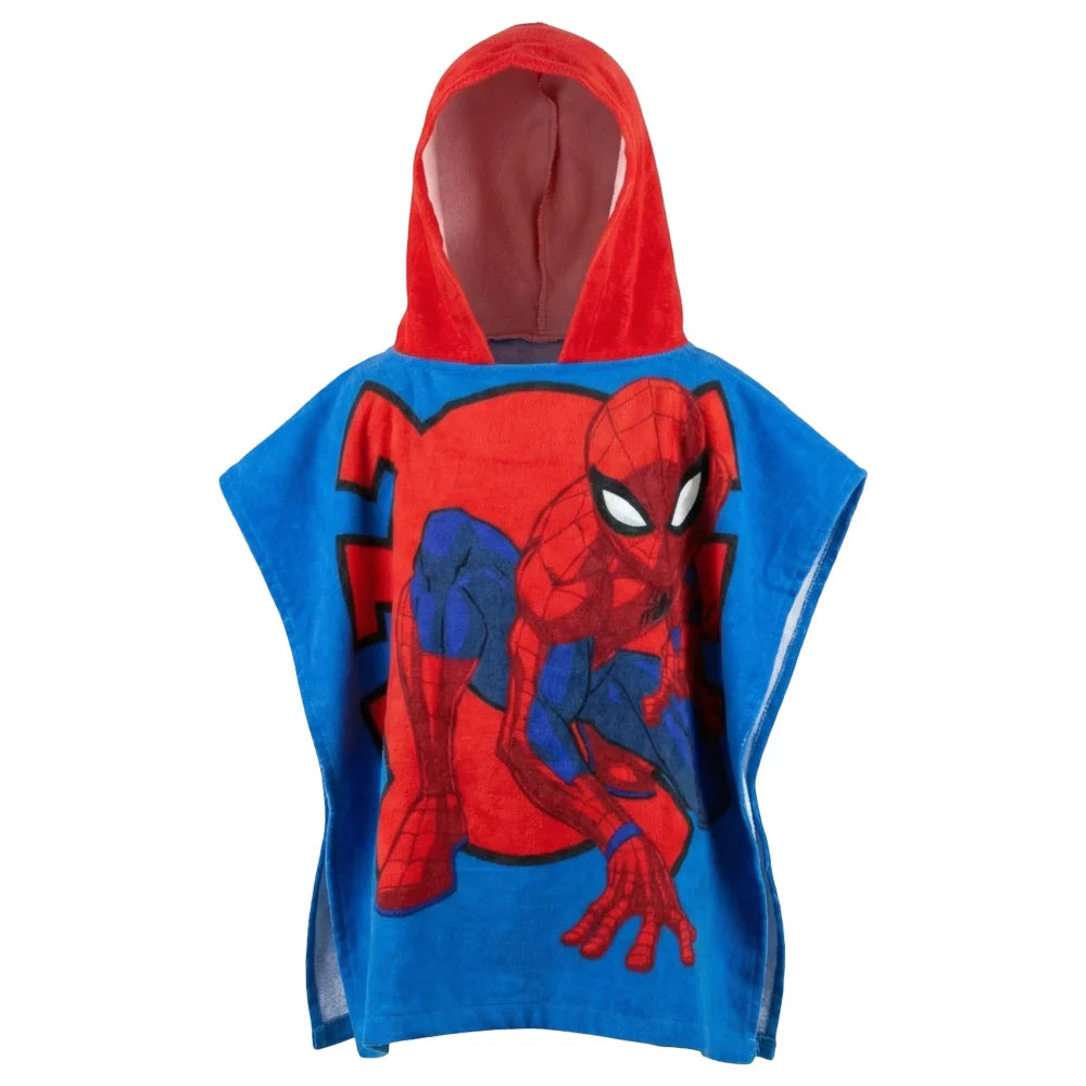 Marvel Spiderman Kinder Mikrofaser Poncho Badeponcho mit Kapuze - WS-Trend.de