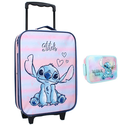 Disney Lilo und Stitch 2 tlg. Set Kinder Trolley Rucksack Reisekoffer Lunchbox - WS-Trend.de