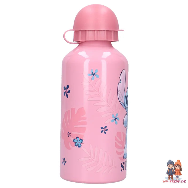 Disney Stitch Mädchen Aluminium Wasserflasche Trinkflasche Flasche 500 ml Rosa - WS-Trend.de