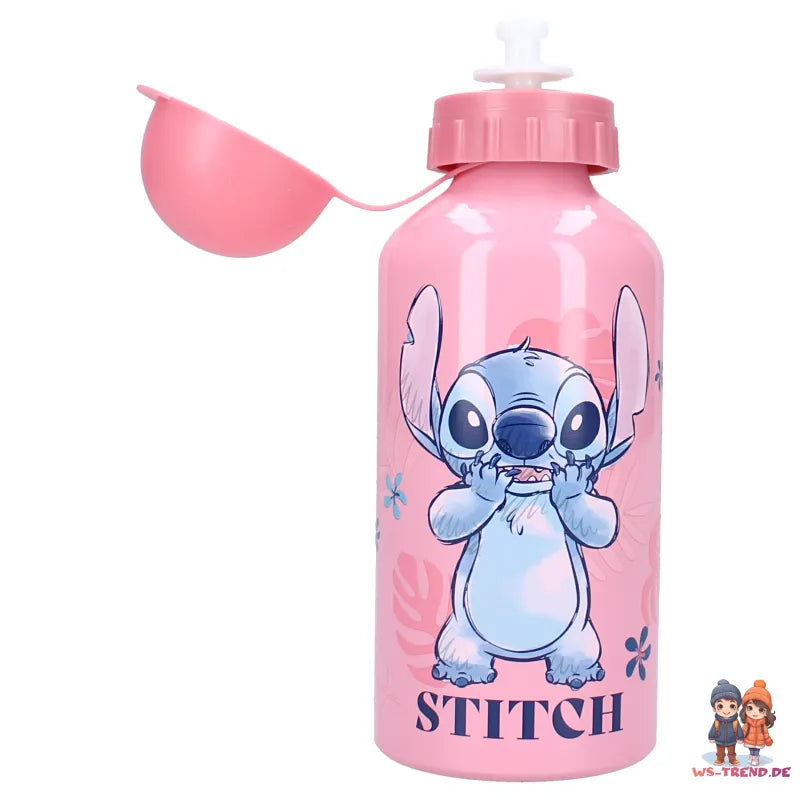 Disney Stitch Mädchen Aluminium Wasserflasche Trinkflasche Flasche 500 ml Rosa - WS-Trend.de