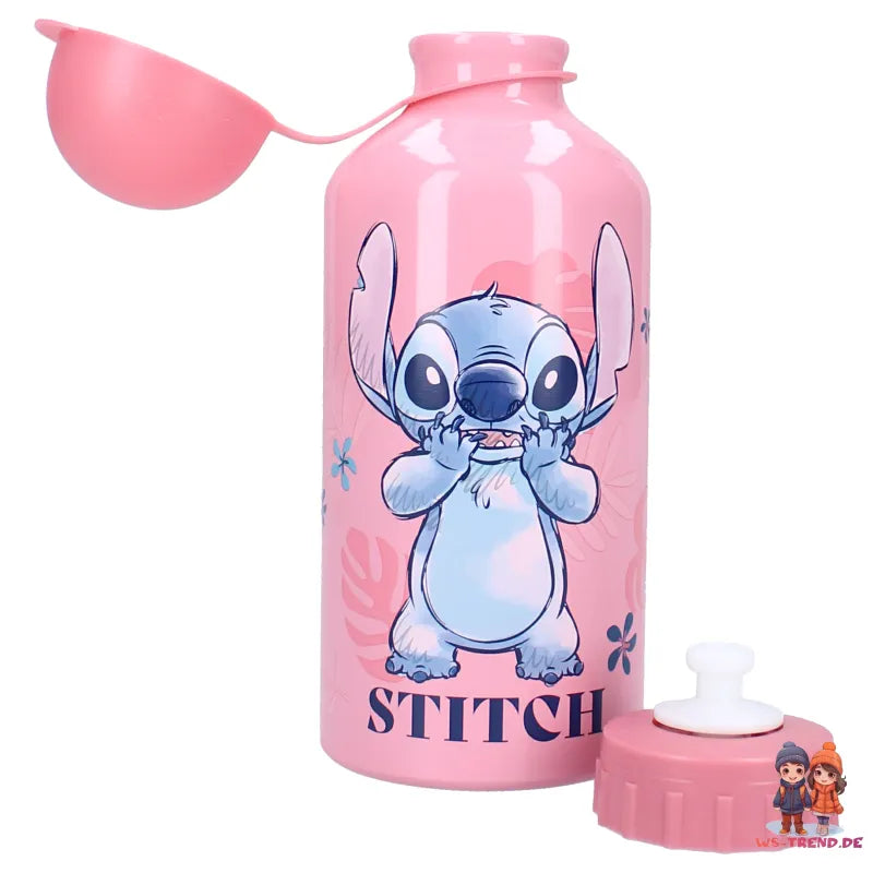 Disney Stitch Mädchen Aluminium Wasserflasche Trinkflasche Flasche 500 ml Rosa - WS-Trend.de