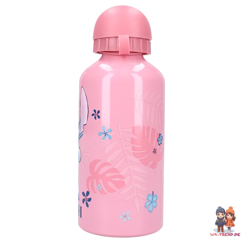Disney Stitch Mädchen Aluminium Wasserflasche Trinkflasche Flasche 500 ml Rosa - WS-Trend.de