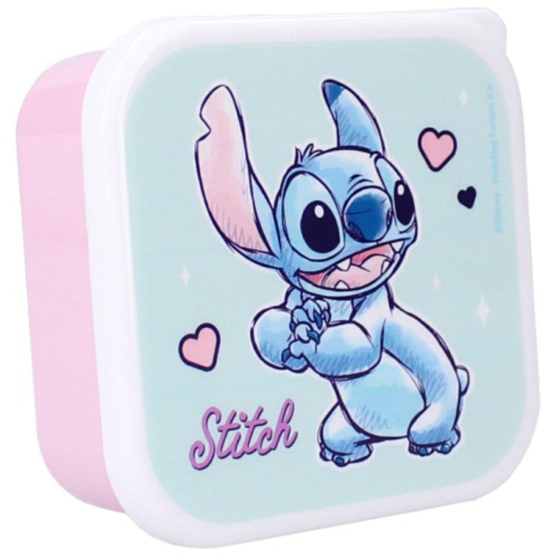 Disney Stitch Angel 4 tlg. Lunch Set 3x Snackdose Alu Trinkflasche 500 ml - WS-Trend.de