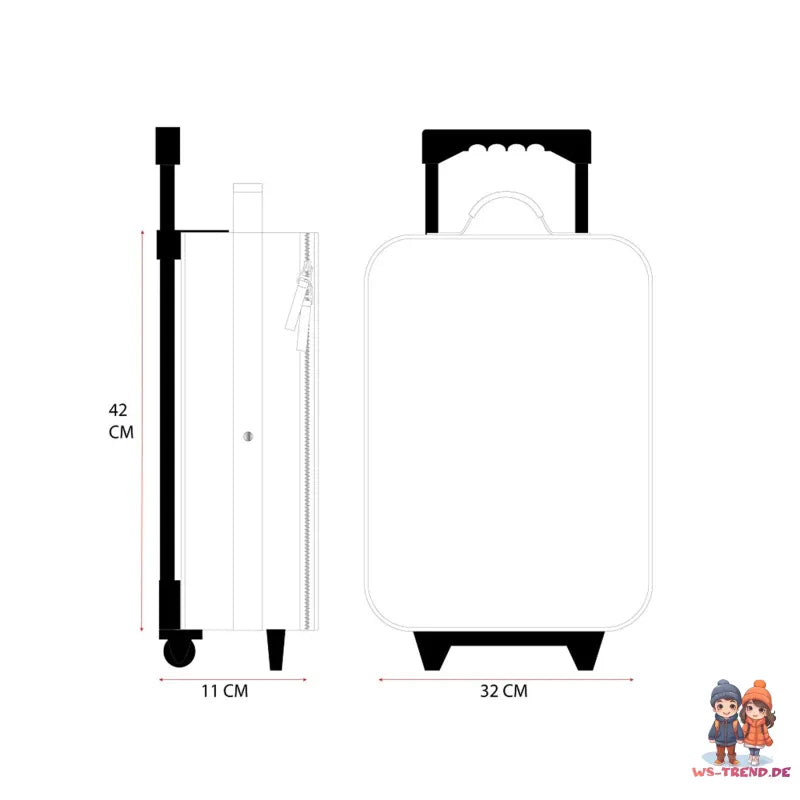 Disney Stitch 2 tlg. Set Kinder Trolley Rucksack Reisekoffer Trinkflasche 850 ml - WS-Trend.de
