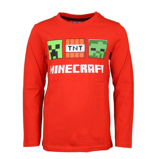Minecraft Steve Red Creeper Zombie Kinder langarm Shirt - WS-Trend.de Gamer Gr. 116-152 Baumwolle