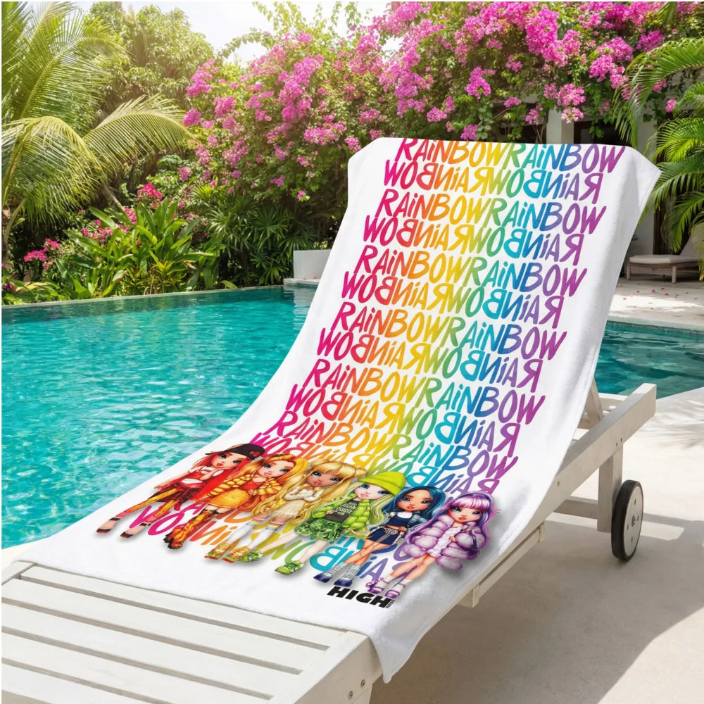Rainbow High Girls Kinder Mikrofaser Strandtuch Badetuch XL 70x140 - WS-Trend.de Handtuch