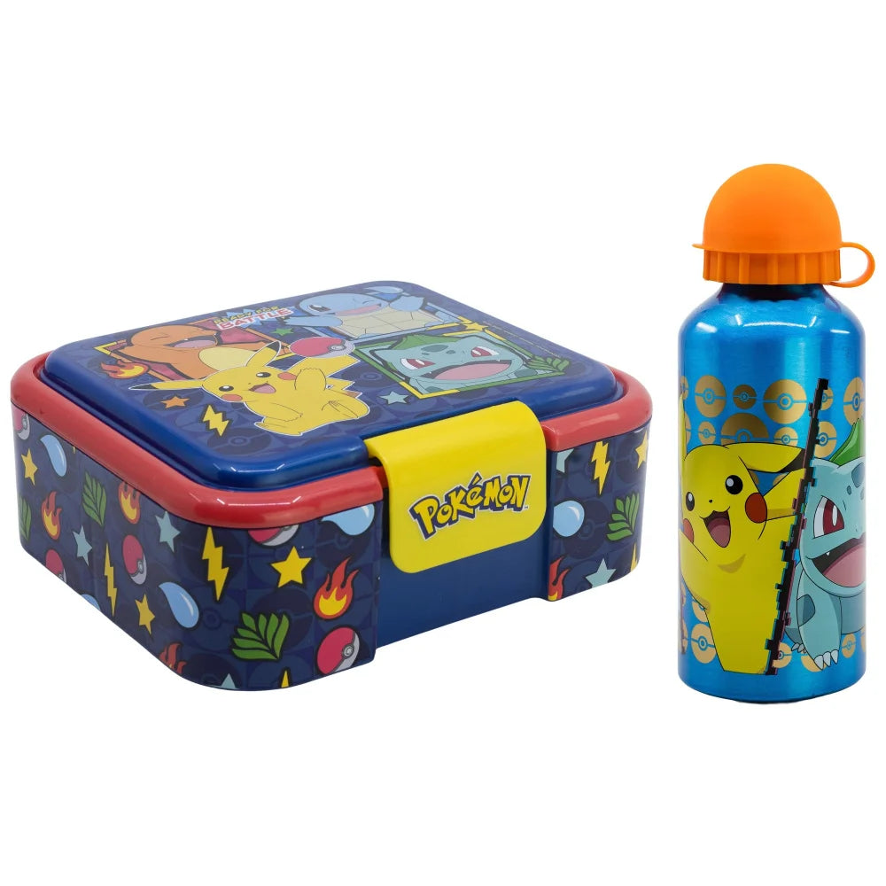 Pokemon Pikachu Kinder 2 tlg. Set XL Brotdose Alu-Trinkflasche 400 ml - WS-Trend.de
