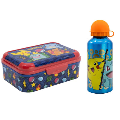 Pokemon Pikachu Kinder 2 tlg. Set Brotdose Alu-Trinkflasche 400 ml - WS-Trend.de