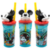 Disney Mickey Maus 3D Deckel Kinder Trinkbecher Becher integriertem Halm 360ml