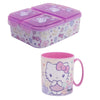 Hello Kitty 2 tlg. Lunch Set Brotdose mit 3 Kammern Trinkbecher 350 ml