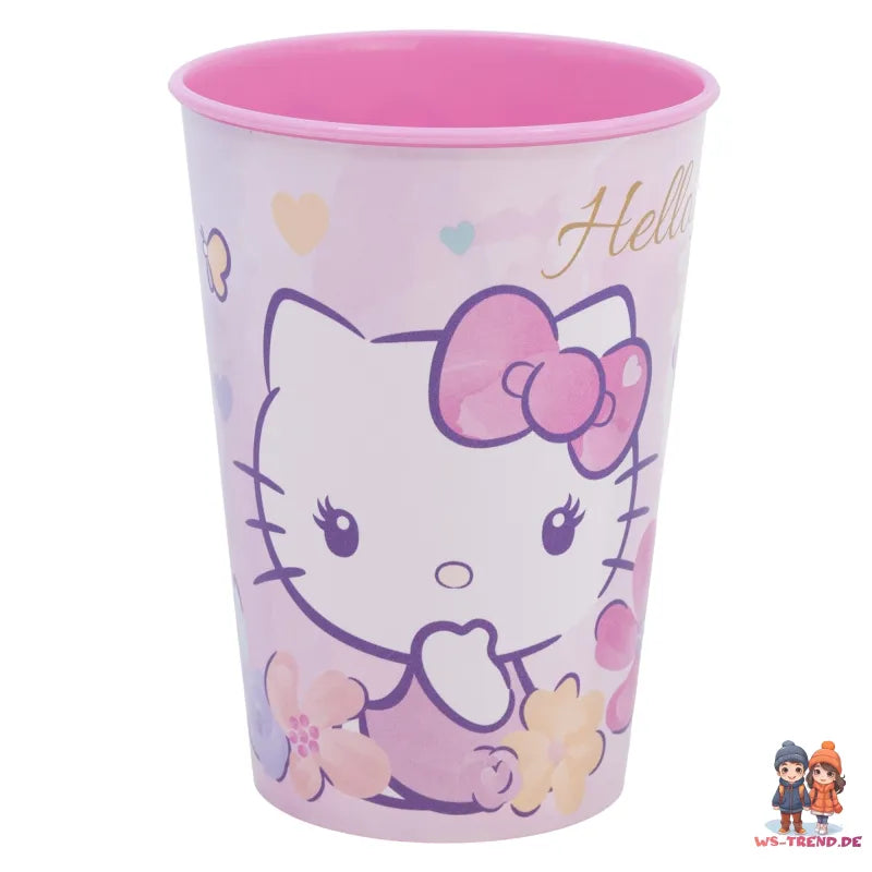 Hello Kitty 2 tlg. Lunch Set Brotdose mit 3 Kammern Trinkbecher 260 ml - WS-Trend.de
