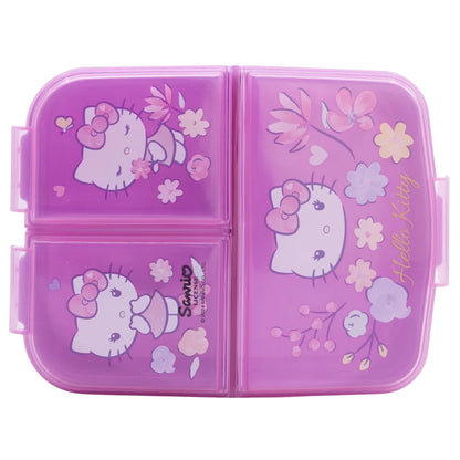 Hello Kitty 2 tlg. Lunch Set 3 Kammer Brotdose Alu Trinkflasche 400 ml - WS-Trend.de