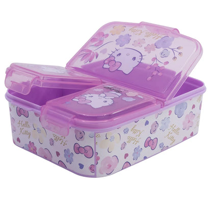 Hello Kitty 2 tlg. Lunch Set 3 Kammer Brotdose Alu Trinkflasche 400 ml - WS-Trend.de