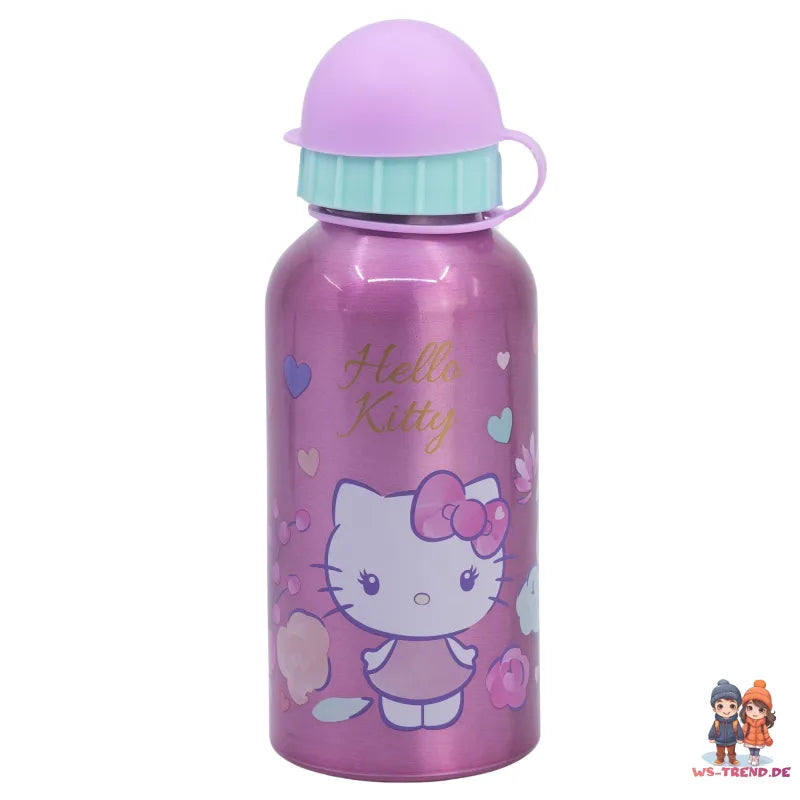 Hello Kitty 2 tlg. Lunch Set 3 Kammer Brotdose Alu Trinkflasche 400 ml - WS-Trend.de