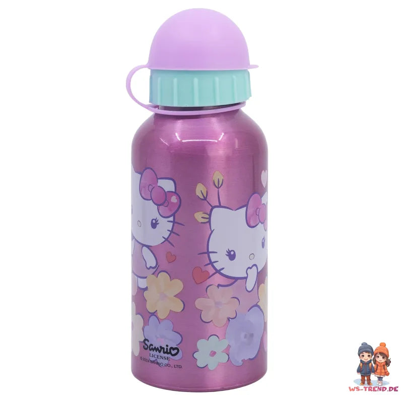 Hello Kitty 2 tlg. Lunch Set 3 Kammer Brotdose Alu Trinkflasche 400 ml - WS-Trend.de