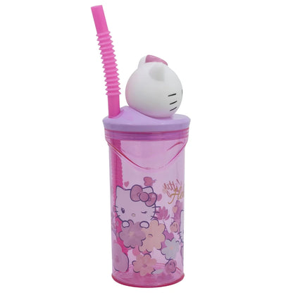 Hello Kitty 3D Figuren Kopf Kinder Becher Trinkbecher mit Halm 360 ml - WS-Trend.de