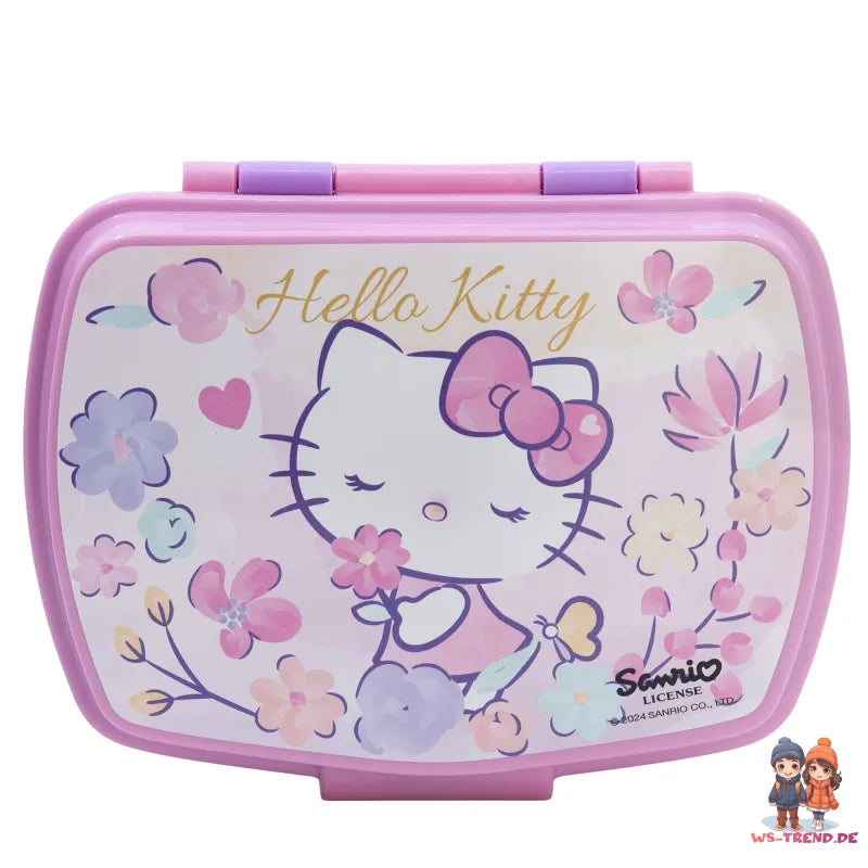 Hello Kitty 2 tlg. Lunch Set Brotdose Trinkbecher mit Deckel und Halm 430 ml - WS-Trend.de
