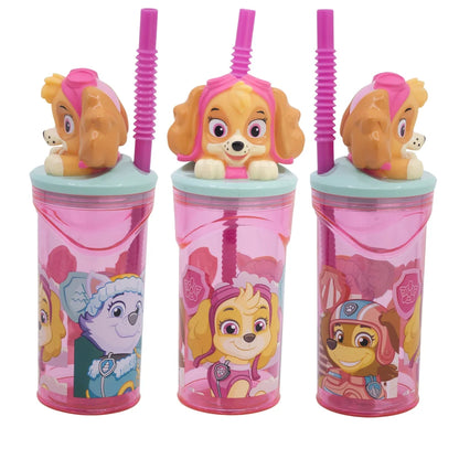 Paw Patrol Skye 3D Deckel Kinder Trinkbecher Becher integriertem Halm 360ml - WS-Trend.de