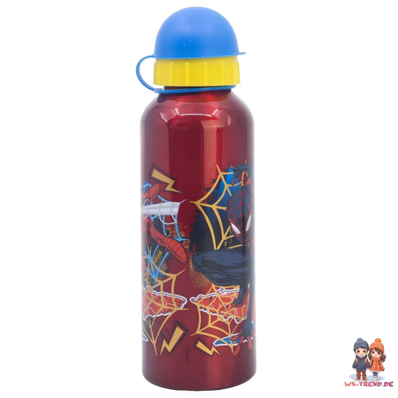 Marvel Spiderman 2 teiliges Kinder Set 3 Kammern Brotdose Alu Trinkflasche 530 ml - WS-Trend.de