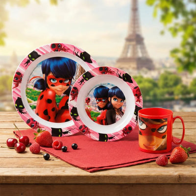 Miraculous Ladybug Kinder Geschirr-Set 3 teilig Becher Teller Schüssel - WS-Trend.de