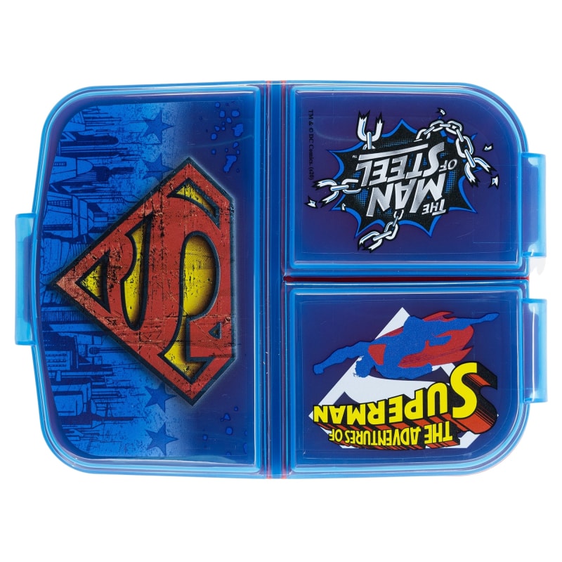 DC Comics Superman 2 teiliges Lunch Set 3 Kammern Brotdose Alu-Trinkflasche - WS-Trend.de