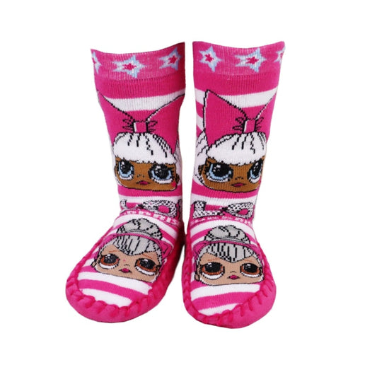 LOL Surprise Kinder Kita Stopper Socken - WS-Trend.de antirutsch lange warme Stopersocken Pink - 23 bis 28