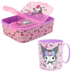 Kuromi Sanrio 2 tlg. Lunch Set Brotdose mit 3 Kammern Trinkbecher 390 ml
