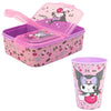 Kuromi Sanrio 2 tlg. Lunch Set Brotdose mit 3 Kammern Trinkbecher 260 ml