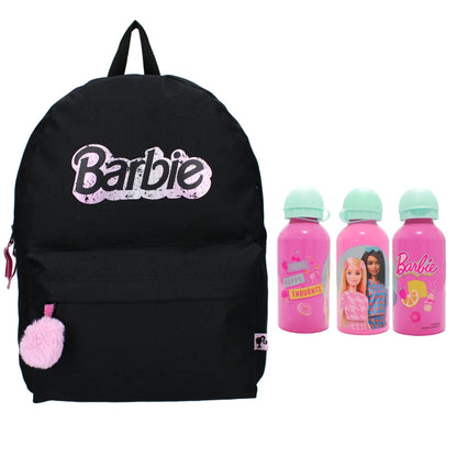 Barbie Mädchen Rucksack Schultasche plus Alu Trinkflasche Gr.39x29x12 cm - WS-Trend.de