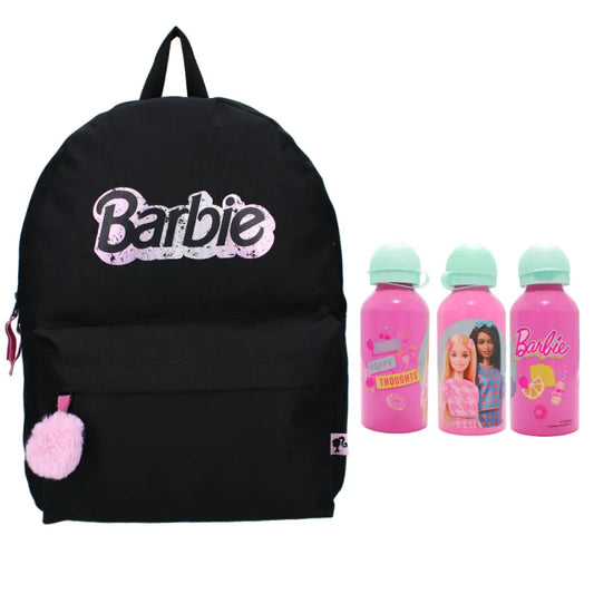 Barbie Mädchen Rucksack Schultasche plus Alu Trinkflasche Gr.39x29x12 cm - WS-Trend.de