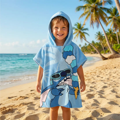 Disney Lilo Stitch Kinder Mädchen Mikrofaser Poncho Badetuch 55x110 cm - WS-Trend.de