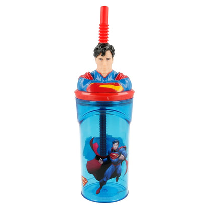 DC Comics Superman 3D Deckel Kinder Trinkbecher Becher mit integriertem Halm - WS-Trend.de
