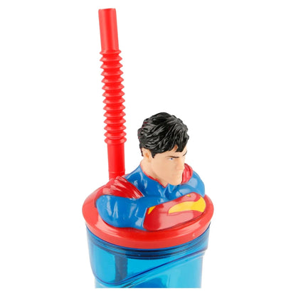 DC Comics Superman 3D Deckel Kinder Trinkbecher Becher mit integriertem Halm - WS-Trend.de