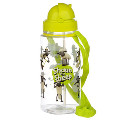 Shaun das Shaf Kinder Wasserflasche Trinkflasche Flasche Trinkhalm Gurt 450 ml - WS-Trend.de
