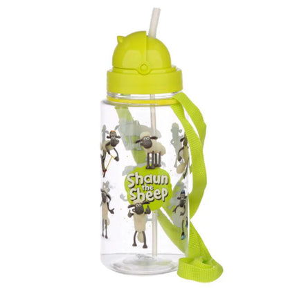 Shaun das Shaf Kinder Wasserflasche Trinkflasche Flasche Trinkhalm Gurt 450 ml - WS-Trend.de